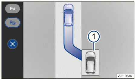 Volkswagen ID.4 Infotainment Anzeige automatischer Ausparkvorgang Park Assist Plus