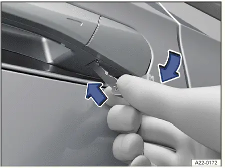 Volkswagen ID.4 emergency door cover removal driver door handle cap removal