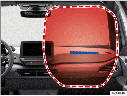 Volkswagen ID.4 passenger front airbag deployment dashboard location safety zone