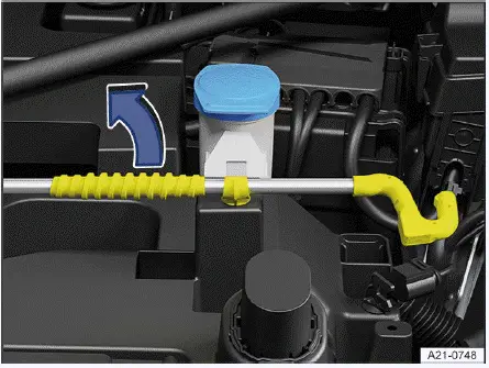 Volkswagen ID.4 Klappenstütze Frontraum Halterung Position öffnen sichern
