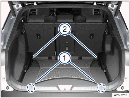 Volkswagen ID.4 Gepäcknetz flach im Gepäckraum befestigt