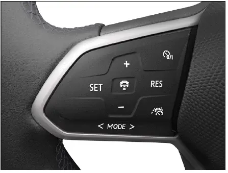 Volkswagen ID.4 Multifunktionslenkrad linke Seite Tempomat Bedienelemente Übersicht