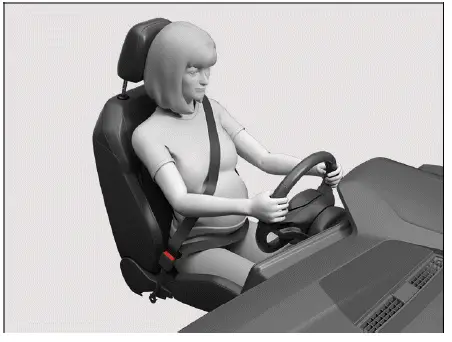 Volkswagen ID.4 seat belt routing for pregnant women lap belt low across pelvis no pressure abdomen