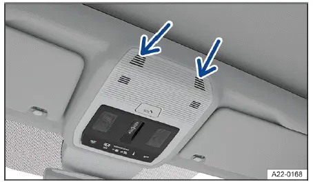 Volkswagen ID.4 interior monitoring sensors roof console arrows