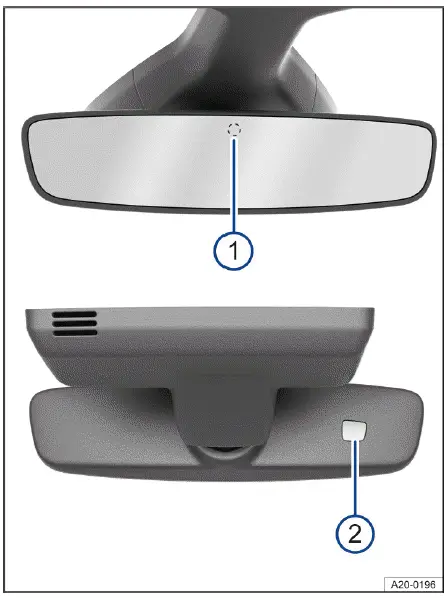 Volkswagen ID.4 automatisch abblendender Innenspiegel mit Sensoren vorne und hinten