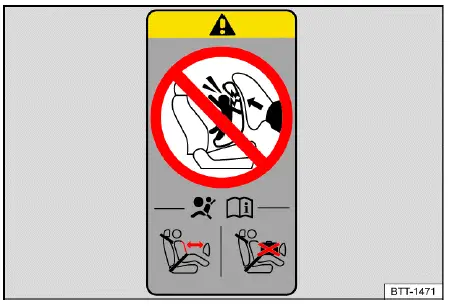 Volkswagen ID.4 airbag warning label B-pillar passenger side safety information