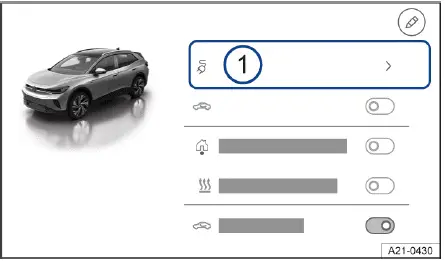 Volkswagen ID.4 Ladeverfahren Auswahl Infotainment System Übersicht