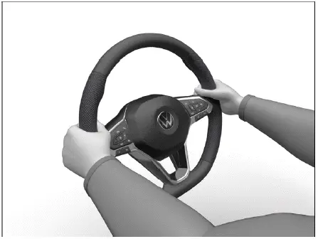 Volkswagen ID.4 richtige Lenkradhaltung 9 und 3 Uhr Position