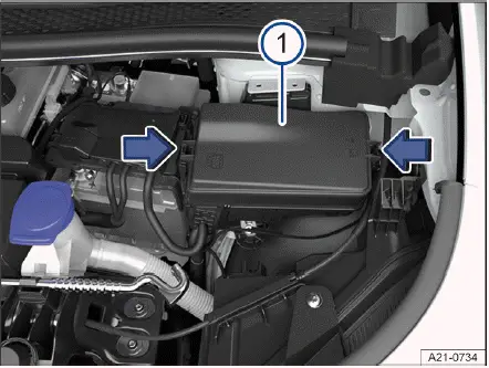 Volkswagen ID.4 Sicherungskasten Frontraum Position Abdeckung öffnen