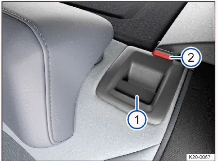 Volkswagen ID.4 Rücksitzlehne Entriegelungstaste Position