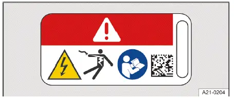 Volkswagen ID.4 Warnsymbol Hochspannung Gefahr elektrische Bauteile