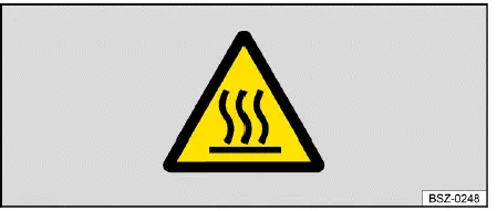 Volkswagen ID.4 Warnschild heiße Bauteile Ladegerät Hochvoltsystem